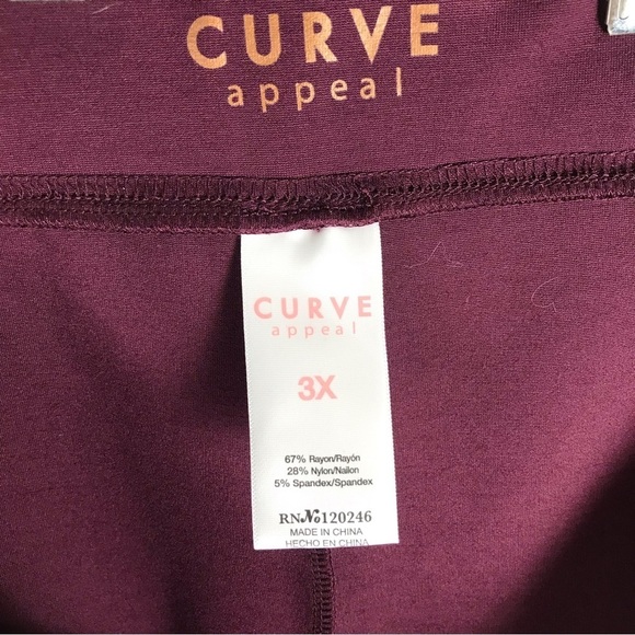 Curvy Appeal Tummy Tucking Legging Burgundy Nro 120246 - Picture 5 of 5